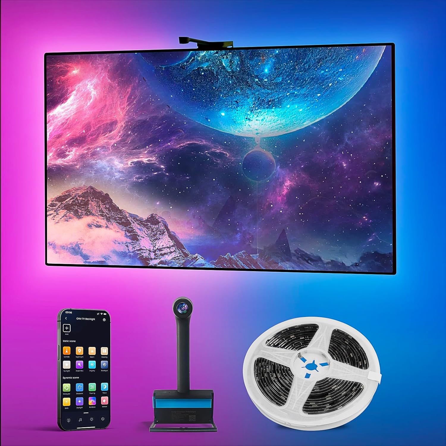 Kit LED RGB para TV con Cámara - Iluminación Ambilight Inteligente