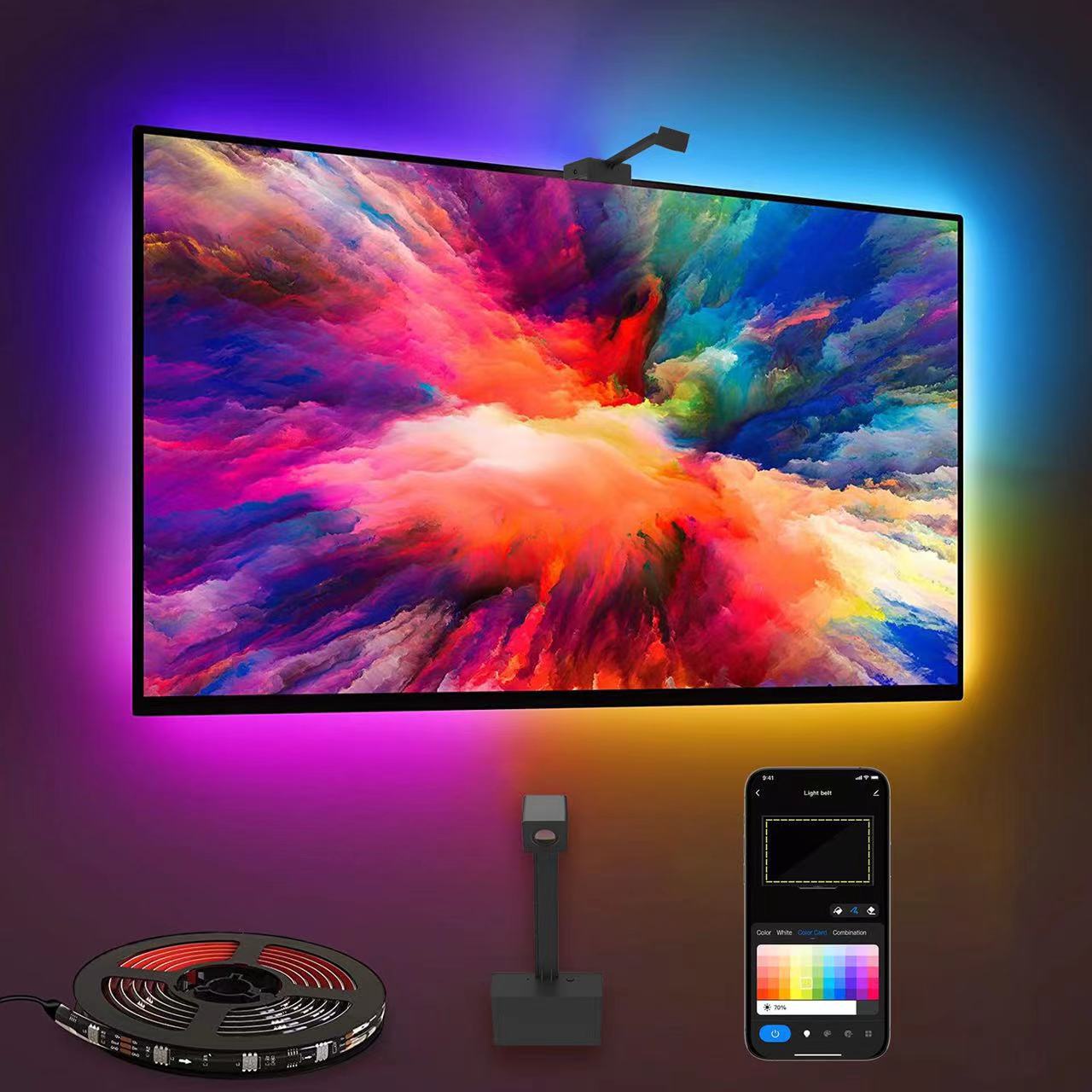 Kit LED RGB para TV con Cámara - Iluminación Ambilight Inteligente
