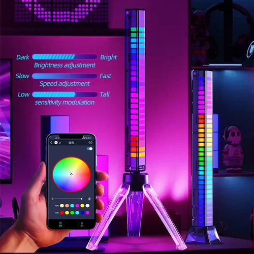 Barra LED RGB que Reacciona a la Música - Iluminación Setup Gaming con App y Ritmo