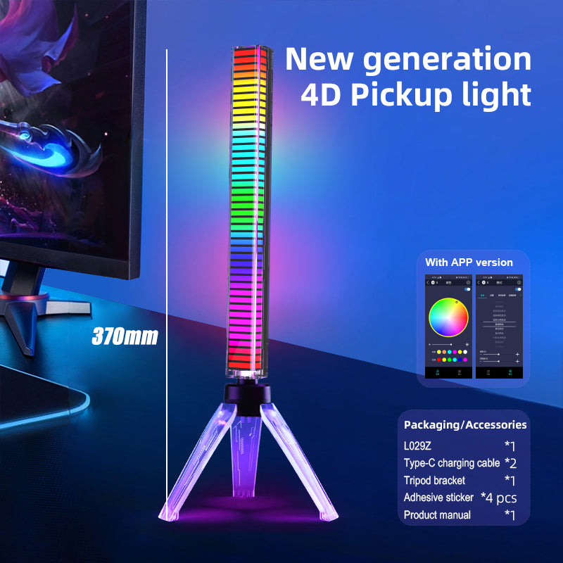 Barra LED RGB que Reacciona a la Música - Iluminación Setup Gaming con App y Ritmo