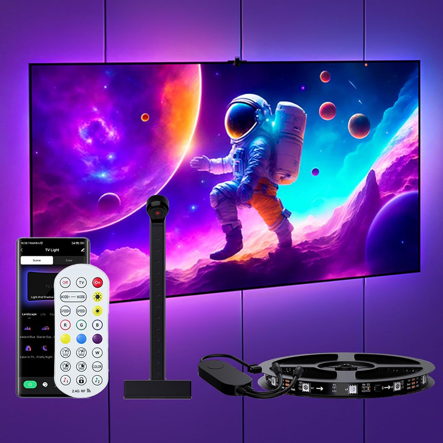 Kit LED RGB para TV con Cámara - Iluminación Ambilight Inteligente