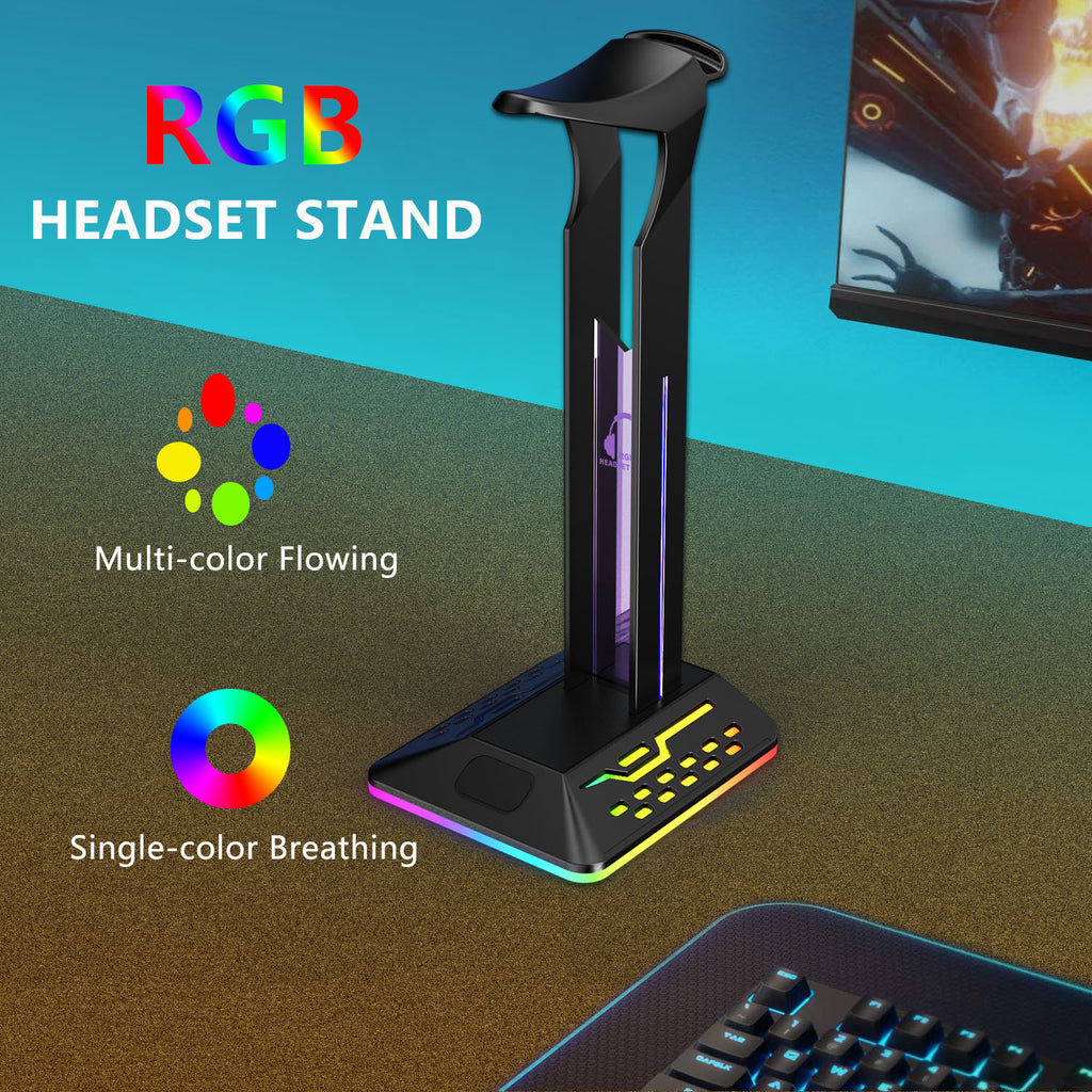 Soporte Auriculares Gaming RGB con Base Antideslizante