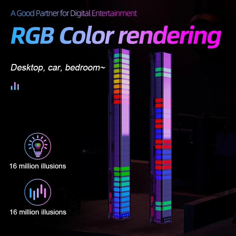 Barra LED RGB que Reacciona a la Música - Iluminación Setup Gaming con App y Ritmo