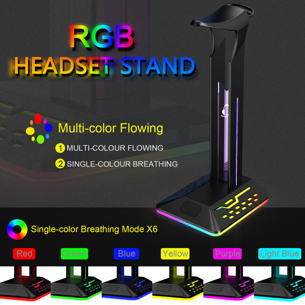 Soporte Auriculares Gaming RGB con Base Antideslizante